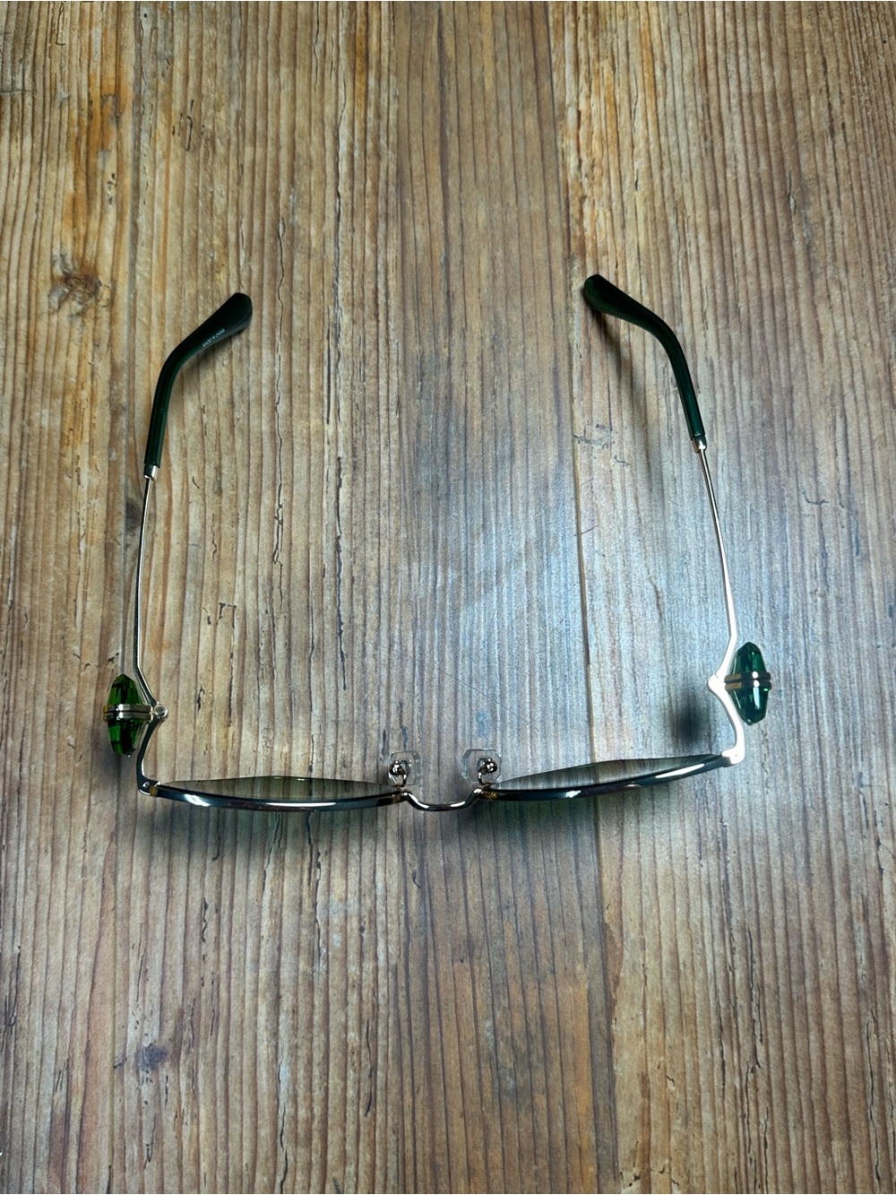 Swarovski Green Cat-Eye Sunglasses with Silver Frame - Picture 6 of 10